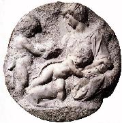 Michelangelo Buonarroti Madonna and Child with the Infant Baptist Spain oil painting artist
